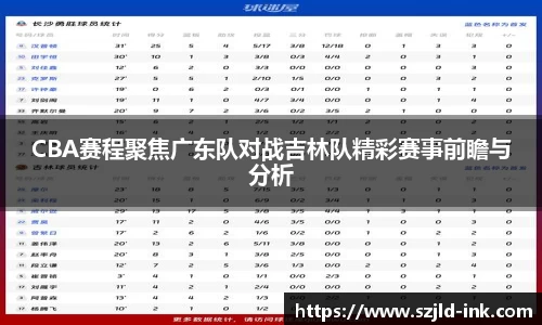 CBA赛程聚焦广东队对战吉林队精彩赛事前瞻与分析